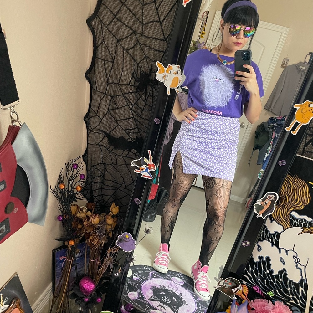Vintage 80s retro rare Fuzz balls ADORABLE purple graphic tee - Picture 15 of 17